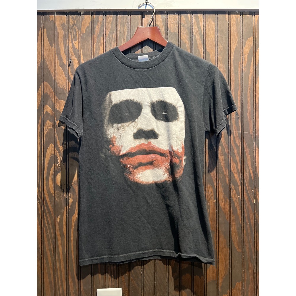 DC Comics The Dark Knight Joker Face Graphic T-Shirt Black Mens S Heath Ledger